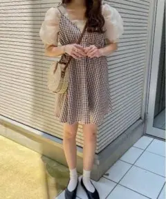 Heather キャミワンピース チェック