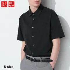 UNIQLO エアリズムコットンフルオープンポロシャツ ブラック Sサイズ