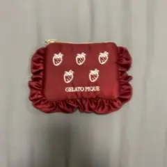 GELATO PIQUE いちご刺繍ポーチ ワインレッド