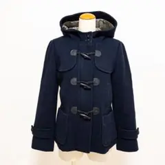 バーバリーブルーレーベル 裏地チェック ショート丈ダッフルコート サイズ38