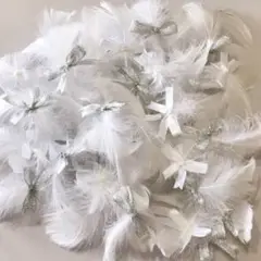 リボン付きフェザーシャワー୨୧シルバー100枚＊即購入OK 匿名発送