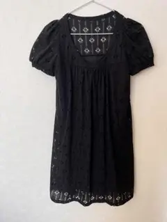 ブラックレースミニワンピース 半袖