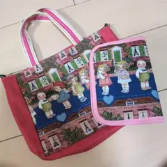 子供のイラスト付き手提げバッグセット