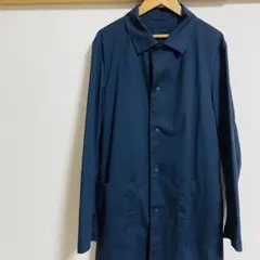 【美品】グリーンレーベルリラクシング ネイビー ステンカラーコート S