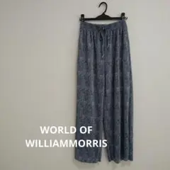 WORLD OF WILLIAM MORRIS花柄プリーツワイドパンツ