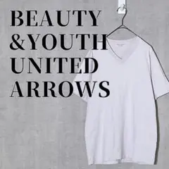 BEAUTY&YOUTH　VネックTシャツ　ハイゲージ　半袖　コットン　サイズM