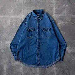 2001年製 OLD GAP デニムシャツ 長袖 M インディゴ A60