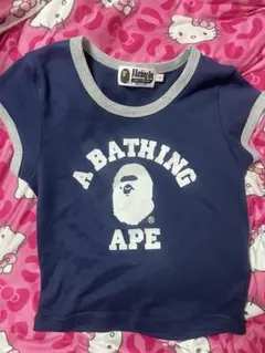 A BATHING APE COLLEGE CROPPED TRIM TEE