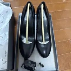 ブラックレザー ハイヒール　本革　ecco