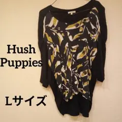 Hush Puppies　Lサイズ　トップス 夏服　五分袖　ブラック　秋服