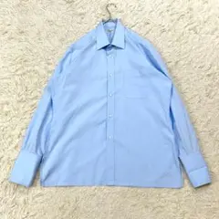 【美品】シャルべ 長袖 カフス シャツ ワイシャツ 41 XL相当 ブルー