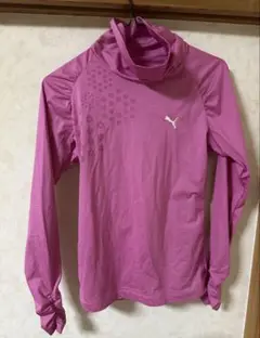 【日本製】PUMA ピンク タートルネック 長袖　Mサイズ