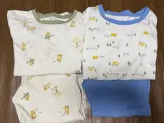 ユニクロクルマ柄くまさん柄長袖パジャマ110 2セット
