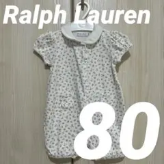 【美品】Ralph Lauren ラルフローレン 小花柄 半袖 襟付きロンパース