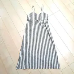 【美品】ストライプ柄キャミソールロングワンピース L