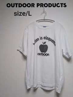 OUTDOOR PRODUCTS ホワイト アップル Tシャツ L