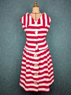 1950s Red white striped barbie set