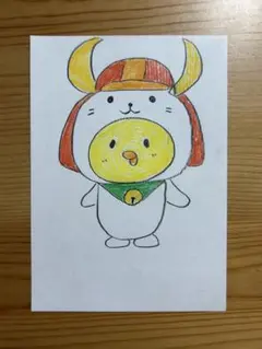 子供の絵　手描きイラスト　ひよこ　ひこにゃん　ご当地