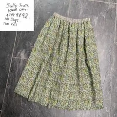 SallyScott サリースコット　ウエストギャザー　フレアスカート　ミモレ丈