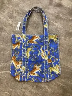 Summer Sale! 虎のプリント青トートバッグ(E63)