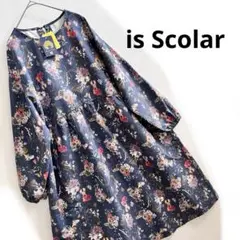 新品✨is Scolar イズスカラー レトロ ゆったり総柄ロングワンピース M