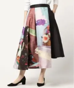 AMERI VINTAGE タックアシンメトリーフレアスカート