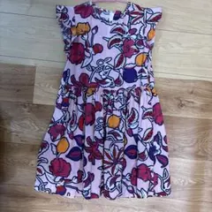 PETIT BATEAU フラワープリント ノースリーブワンピース　プチバトー