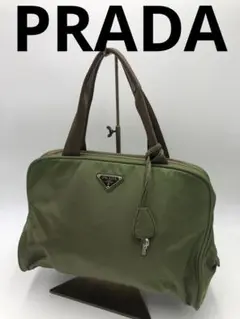 PRADA ブランド グリーン ハンドバッグ お洒落 カデナ メンズ レディース