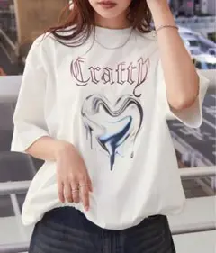 MONO-MART メタリックデザインロゴプリント ドロスト半袖Ｔシャツ