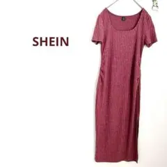 SHEIN 美品✨スクエアネックスリムフィットワンピース　リブニット　伸縮性