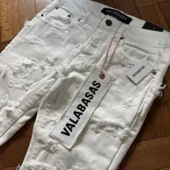 VALABASAS スキニーフレアデニムクラッシュホワイト29 新品　バラバサス