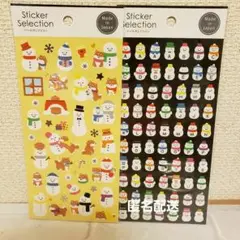 デザインシール 雪だるま 2種類(ゆきだるまと柴犬・ゆきだるま文字)