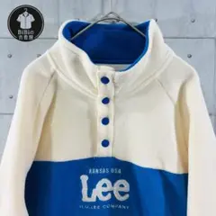 【美品】Lee ハーフジップ フリース トレーナー　Mサイズ　刺繍