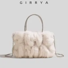 GIRRYA 軽量ファー風バッグ ホワイト