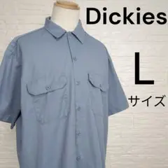 Dickies ワークシャツ 半袖 ブルー L メンズ カジュアル