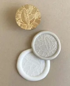 リーフ① 葉脈 シーリングスタンプ ヘッド 25ｍｍ 植物 ボタニカル