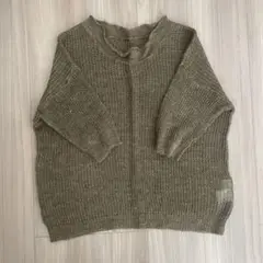 ローラデックス　ベージュ リネン100%ニット