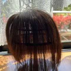 白髪隠し　ブラウンストレート頭頂部ウィッグ