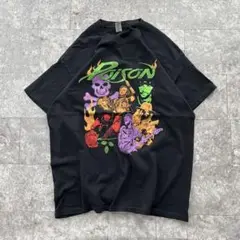メンズ 古着 Poison ツアー プリント Tシャツ 黒 ブラック L バンド