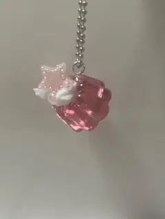 ハンドメイド ゼリー キーホルダー ピンク