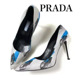 LA4684 PRADA プラダ 総柄 パンプス 39 1/2