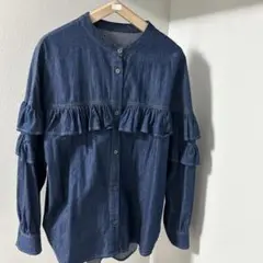 【トロア】　大人気♡フリルデニムシャツ