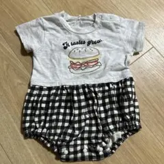 ハンバーガー刺繍ロンパース
