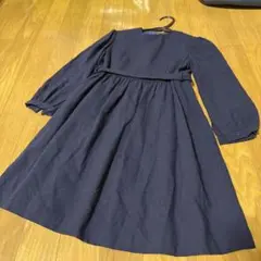 FAMILIAR ネイビー 長袖ワンピース 120