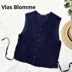vlas blomme ヴラスブラム　コルトレイクリネン　ベスト　ピンタック