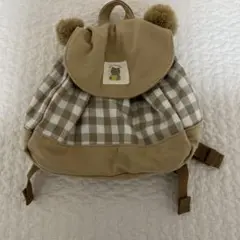 くま　リュック　ギンガムチェック　しまむら　美品　ブラウン