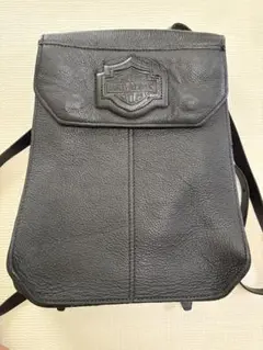 Harley-Davidson ブラックレザーショルダーバッグ