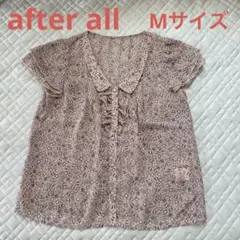 アフターオールafter all レディース半袖ブラウスフリルピンクMサイズ