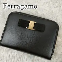 極美品✨サルヴァトーレフェラガモ ヴァラリボン コインケース レザー ブラック