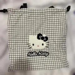 ハローキティ トートバッグ 千鳥柄（白黒）